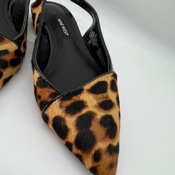 6M Nine West Leopard Print Cowhide Slings - Picture 7 of 9